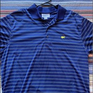 Mens Masters polo - blue and white stripes and size large. Great condition